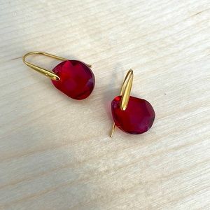 Red Swarovski earrings